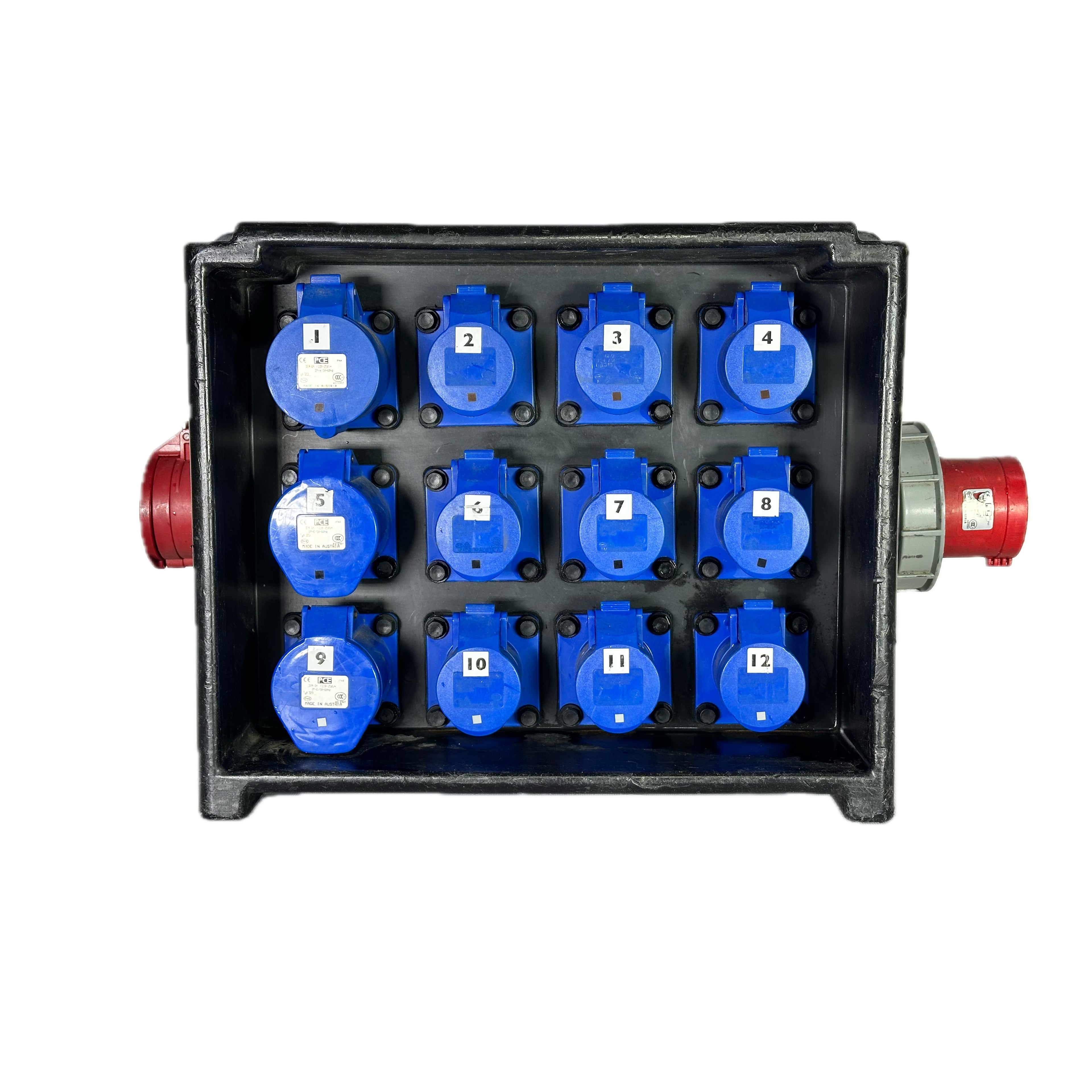 1x 63A/3ph | 1x 32A/3ph, 3x 32A/1ph, 9x 16A/1ph| Distro Box