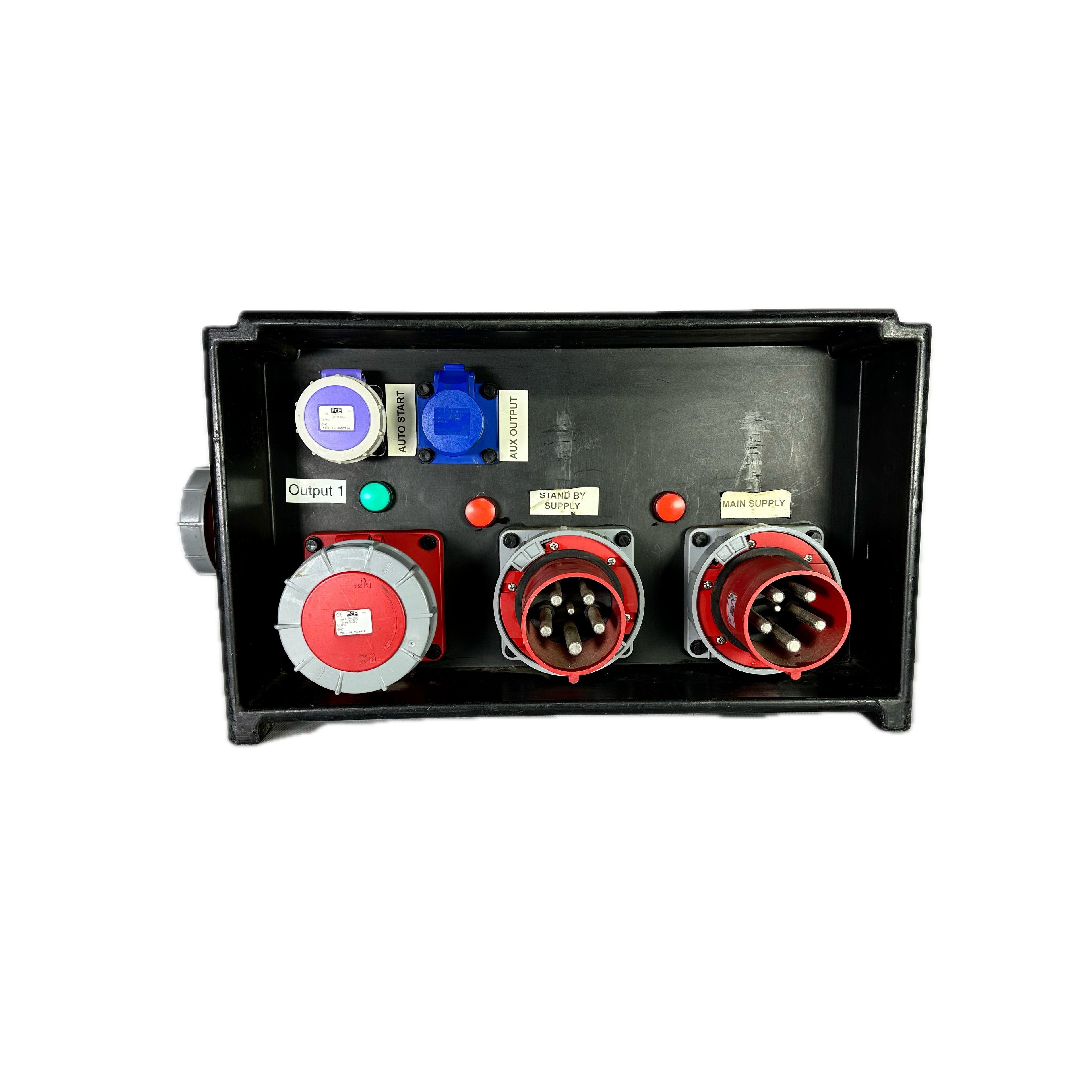 2x 125A/3ph | 1x 125A/3ph, 1x 63A/3ph, 1x 16A/1ph, Autostart | Distro Box