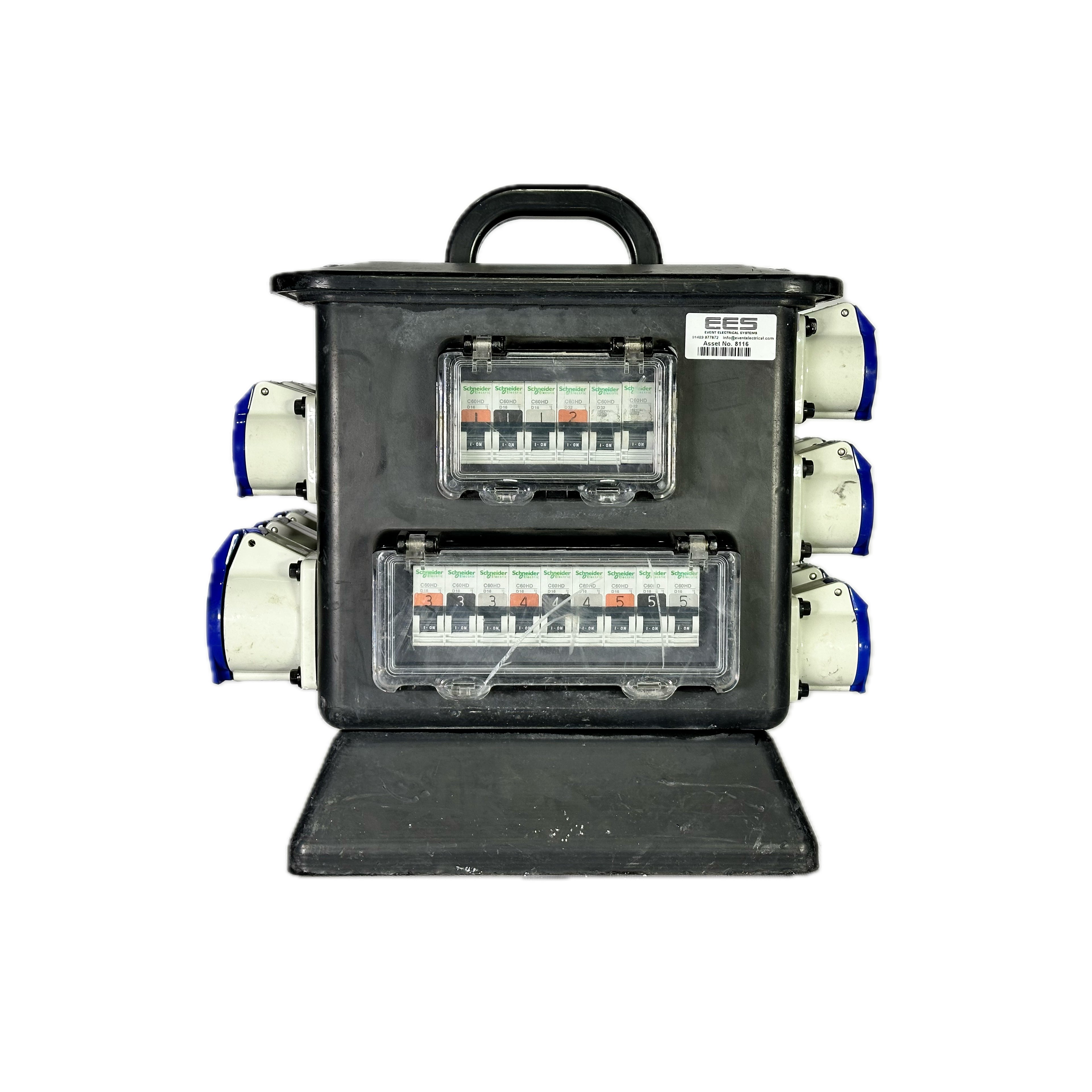 1x 63A/3ph | 3x 32A/1ph, 12x 16A/1ph | Distro Box