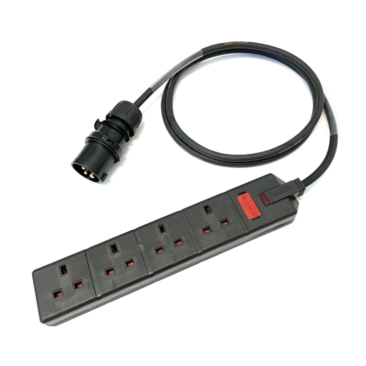16A/1ph (Male) to 13A (Female) 4-Gang | Power Cable Adaptor