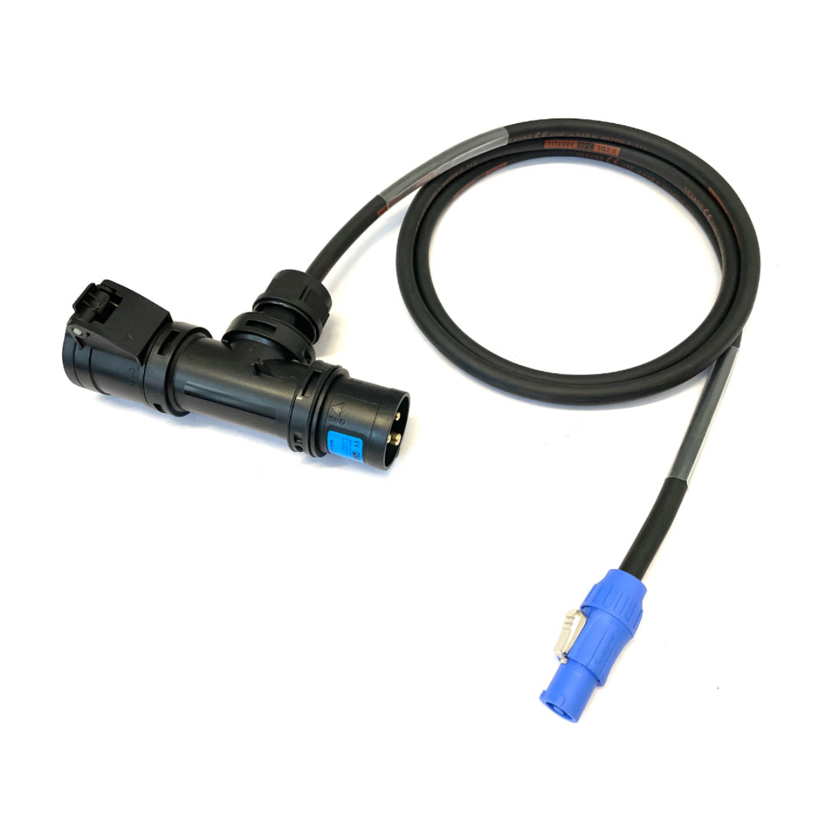 16A/1ph (T-Split) to PowerCON (In) | Power Cable Adaptor